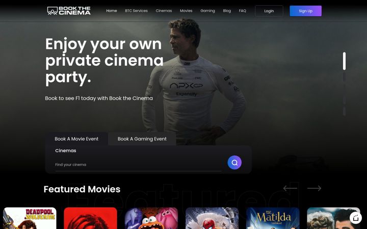 Skjámynd af bookthecinema.com