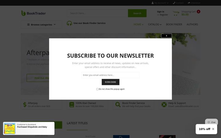 Screenshot of booktrader.co.nz