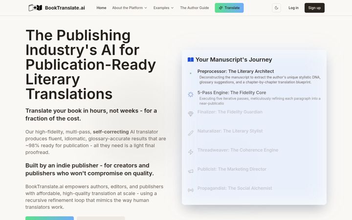 Screenshot of booktranslate.ai