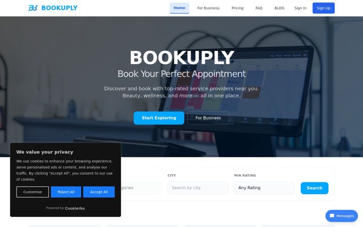 Screenshot of bookuply.com