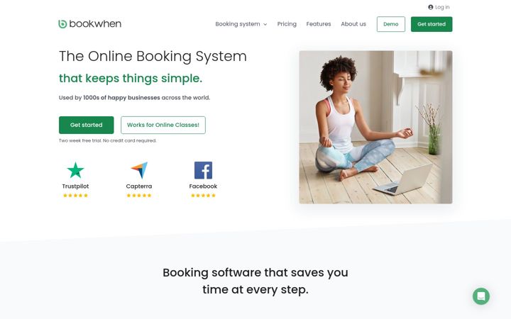Skärmbild av bookwhen.com