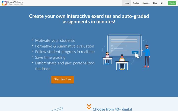 Screenshot of bookwidgets.com