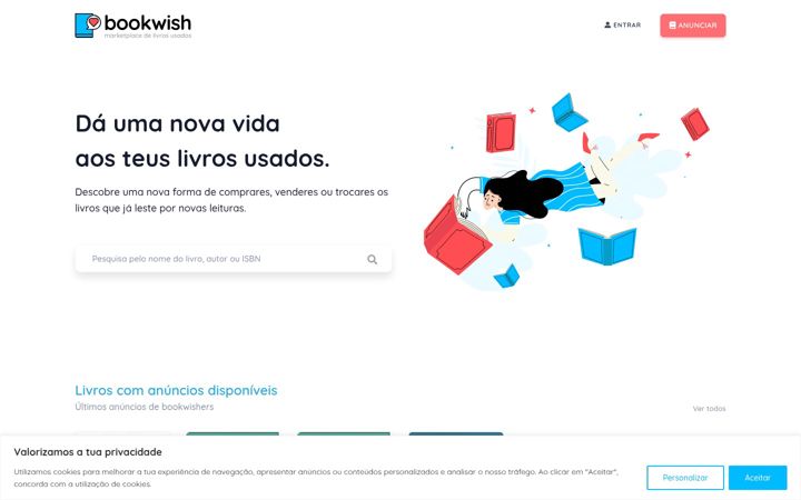 Screenshot of bookwish.pt