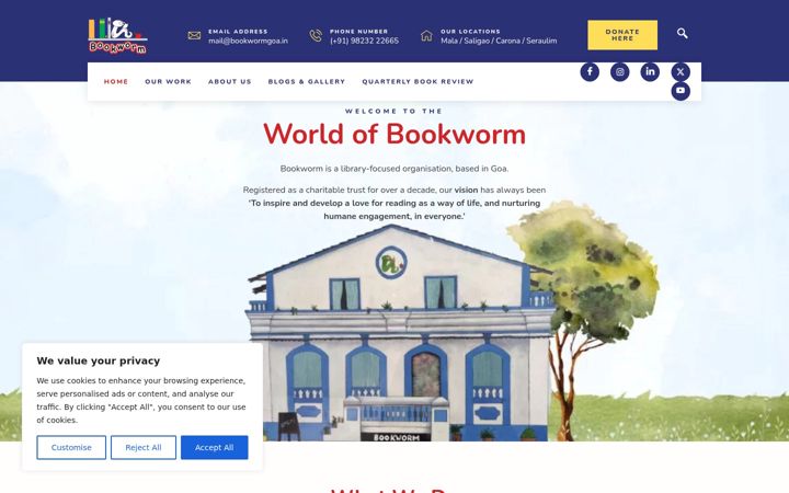 Screenshot of bookwormgoa.in
