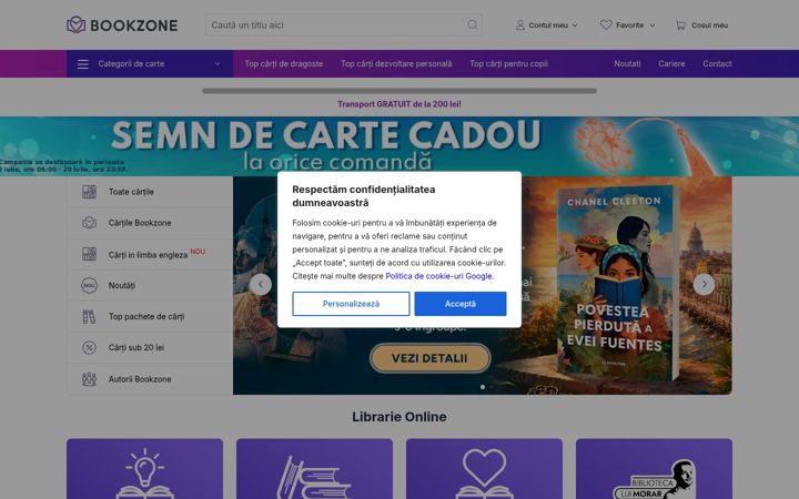 Screenshot of bookzone.ro
