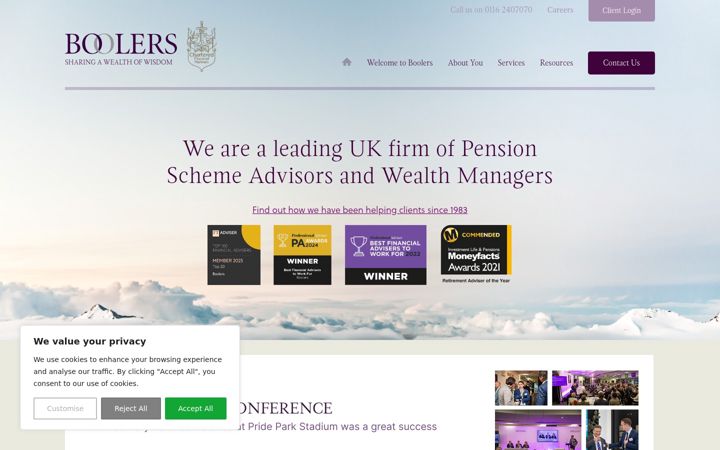 Screenshot of boolers.co.uk