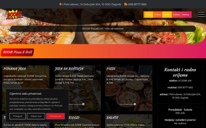 Screenshot of boom-pizza-grill.net
