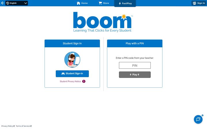 Screenshot stránky boom.cards