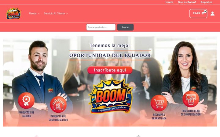 Screenshot of boom.com.ec