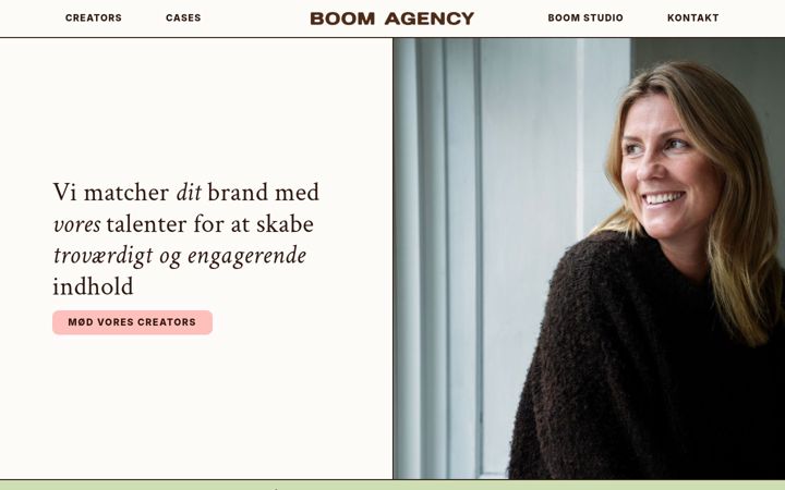 Screenshot of boomagency.dk