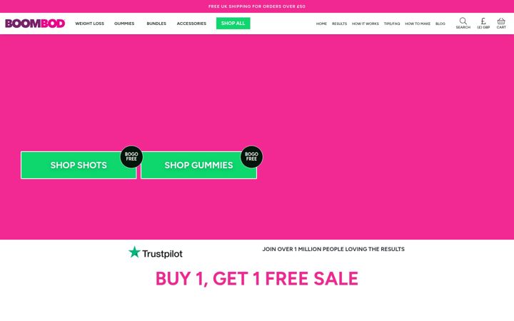 Screenshot of boombod.co.uk