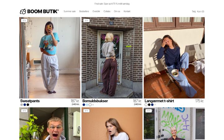 Screenshot of boombutik.dk
