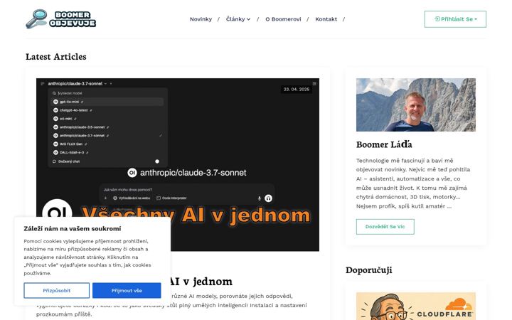 Screenshot of boomer-objevuje.cz
