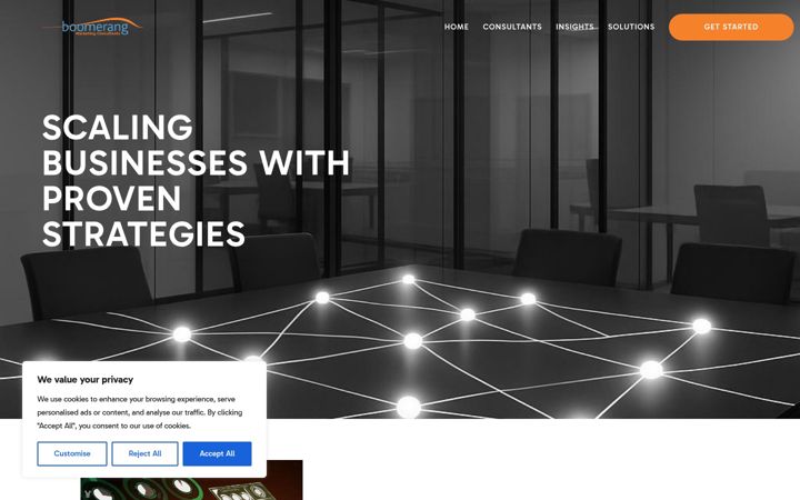 Screenshot ta' boomerangmarketingconsultants.co.uk