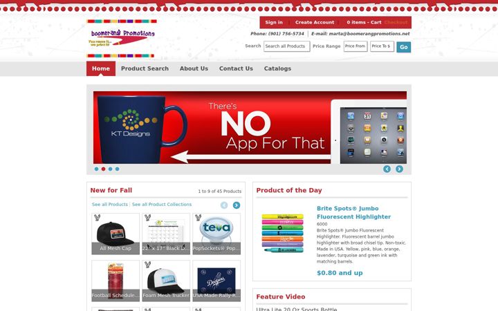 Screenshot di boomerangpromotions.net