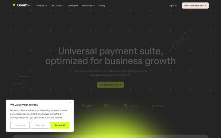 Screenshot of boomfi.xyz