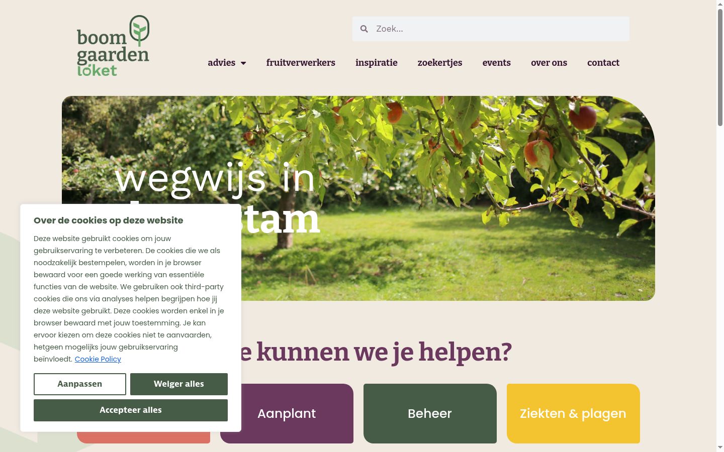 Screenshot van de toestemmingsbanner zoals getoond vóór enige interactie