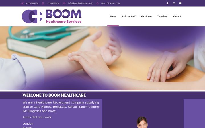 Screenshot ta' boomhealthcare.co.uk