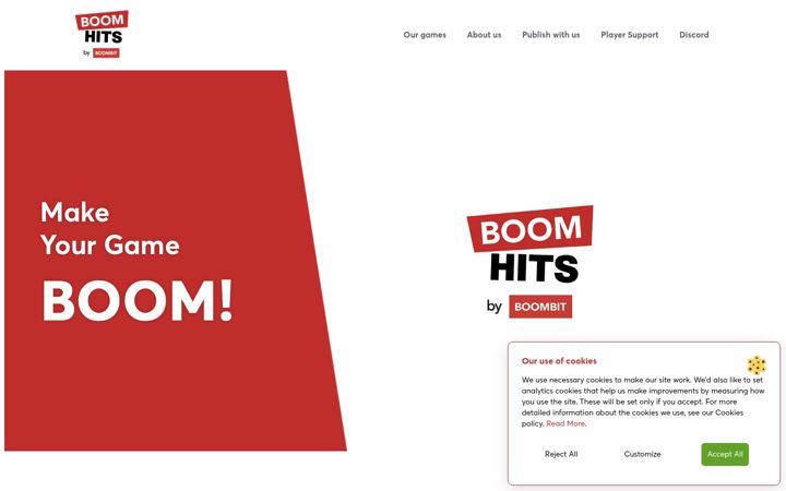 Screenshot of boomhits.com
