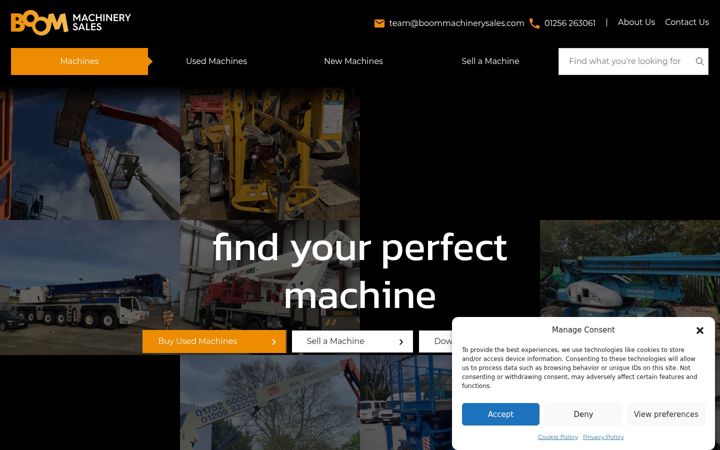 Screenshot of boommachinerysales.com