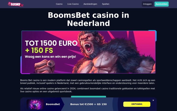 Screenshot of boomsbets.nl