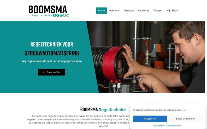 Captură de ecran a boomsma-regeltechniek.nl