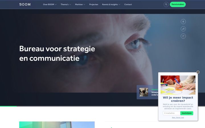 Screenshot stránky boomstrategie.nl
