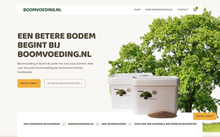 Captură de ecran a boomvoeding.nl