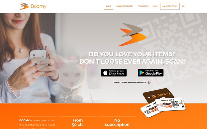 Screenshot of boomy.fr