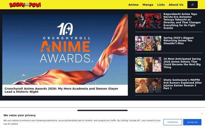 Screenshot of boomzappow.com