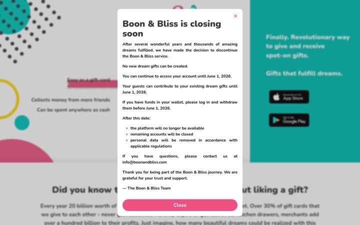 Screenshot of boonandbliss.com