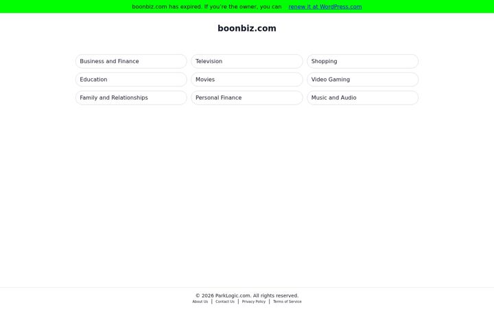 Screenshot of boonbiz.com