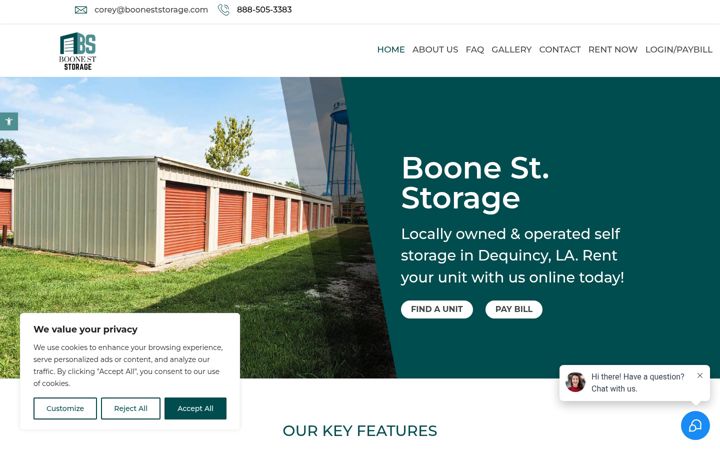 Screenshot of booneststorage.com