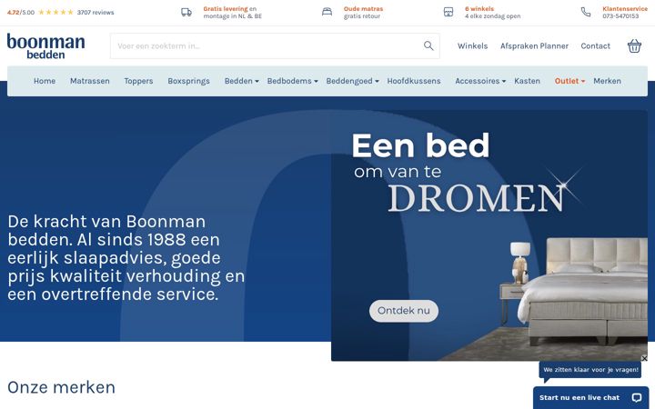 Screenshot of boonmanbedden.nl