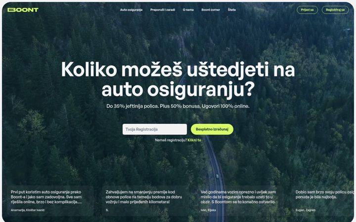 Snímek obrazovky boont.hr