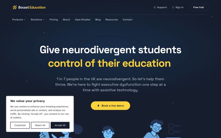 Screenshot of booosteducation.com