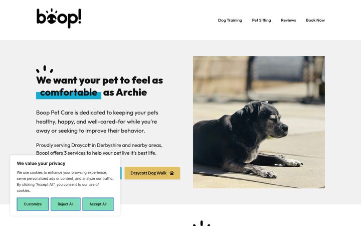 Screenshot of booppetcare.uk