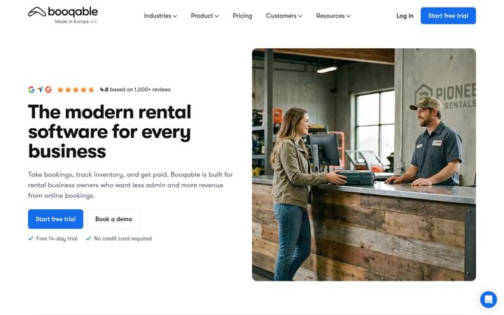 Screenshot of booqableshop.com