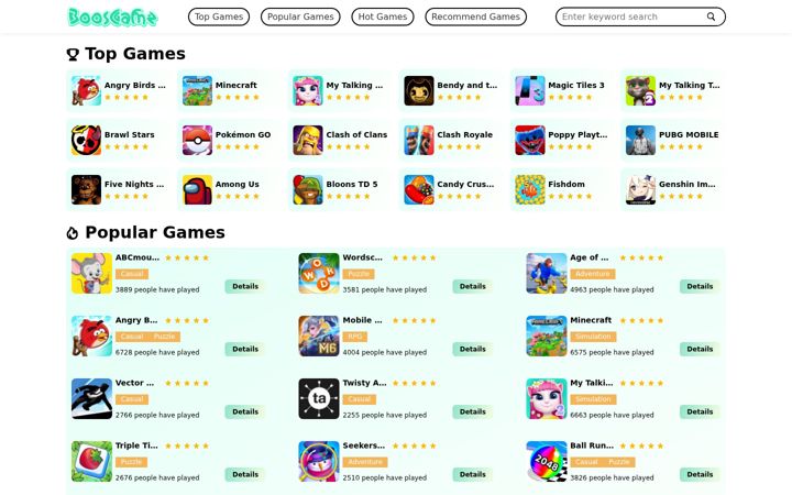 Screenshot of boosgame.com