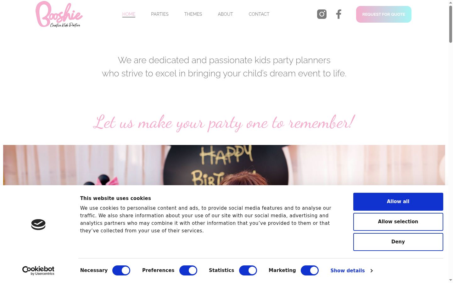 Capture d'écran de la bannière de consentement affichée avant toute interaction
