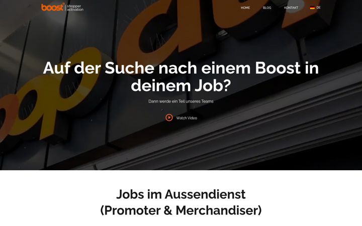 Screenshot of boost-jobs.ch