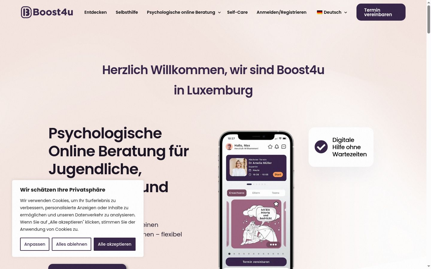 Screenshot of the consent banner shown before any interaction