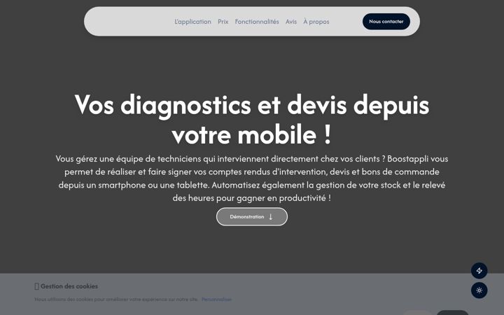 Screenshot van boostappli.fr