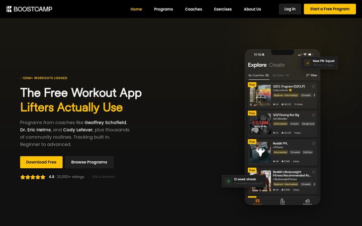 Screenshot of boostcamp.app