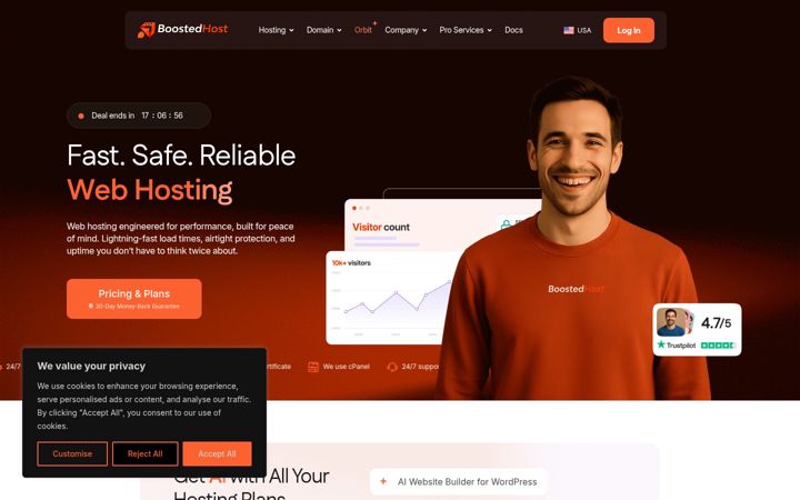 Screenshot of boostedhost.com