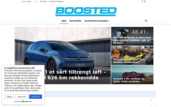 Screenshot of boostedmagazine.no