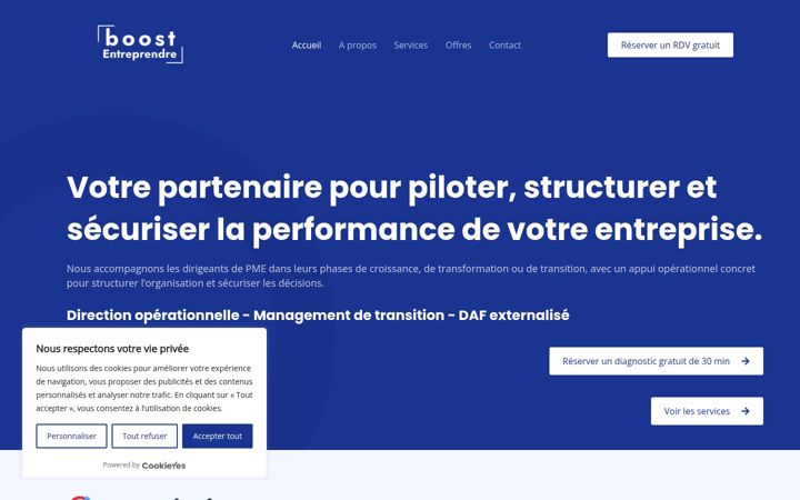 Screenshot stránky boostentreprendre.fr