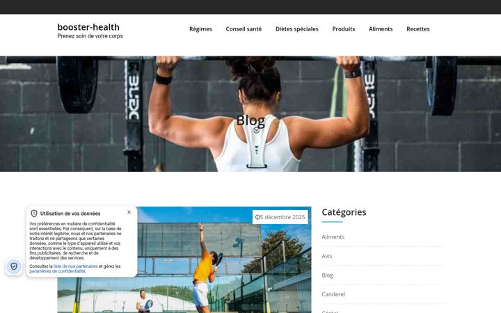 Screenshot stránky booster-health.fr