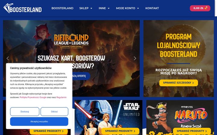Zrzut ekranu boosterland.pl