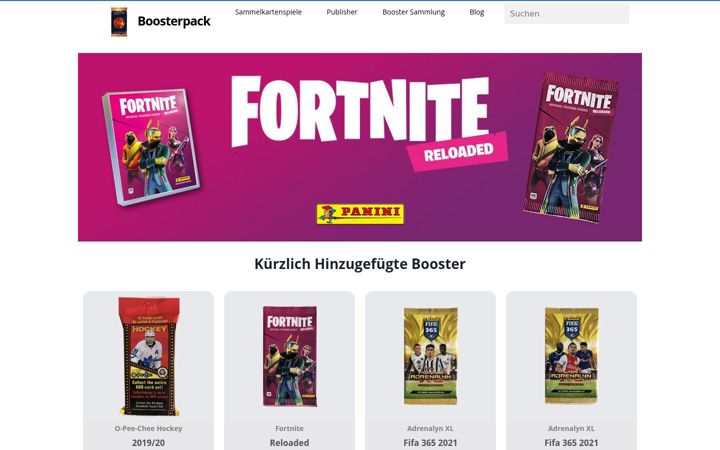 Screenshot of boosterpack.de